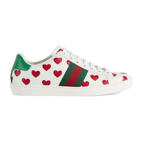 gucci heart sneakers outfit|Gucci ace sneakers for women.